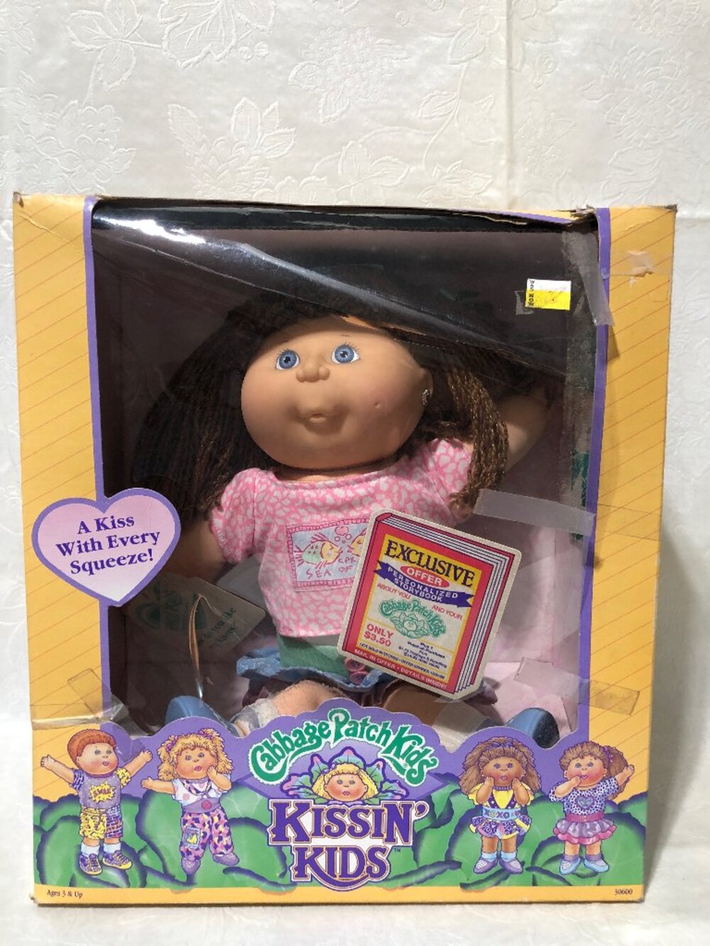 1991 Cabbage Patch Kids Kissin' Kids Blue Eye girl Ruby Helga NIB! Rare